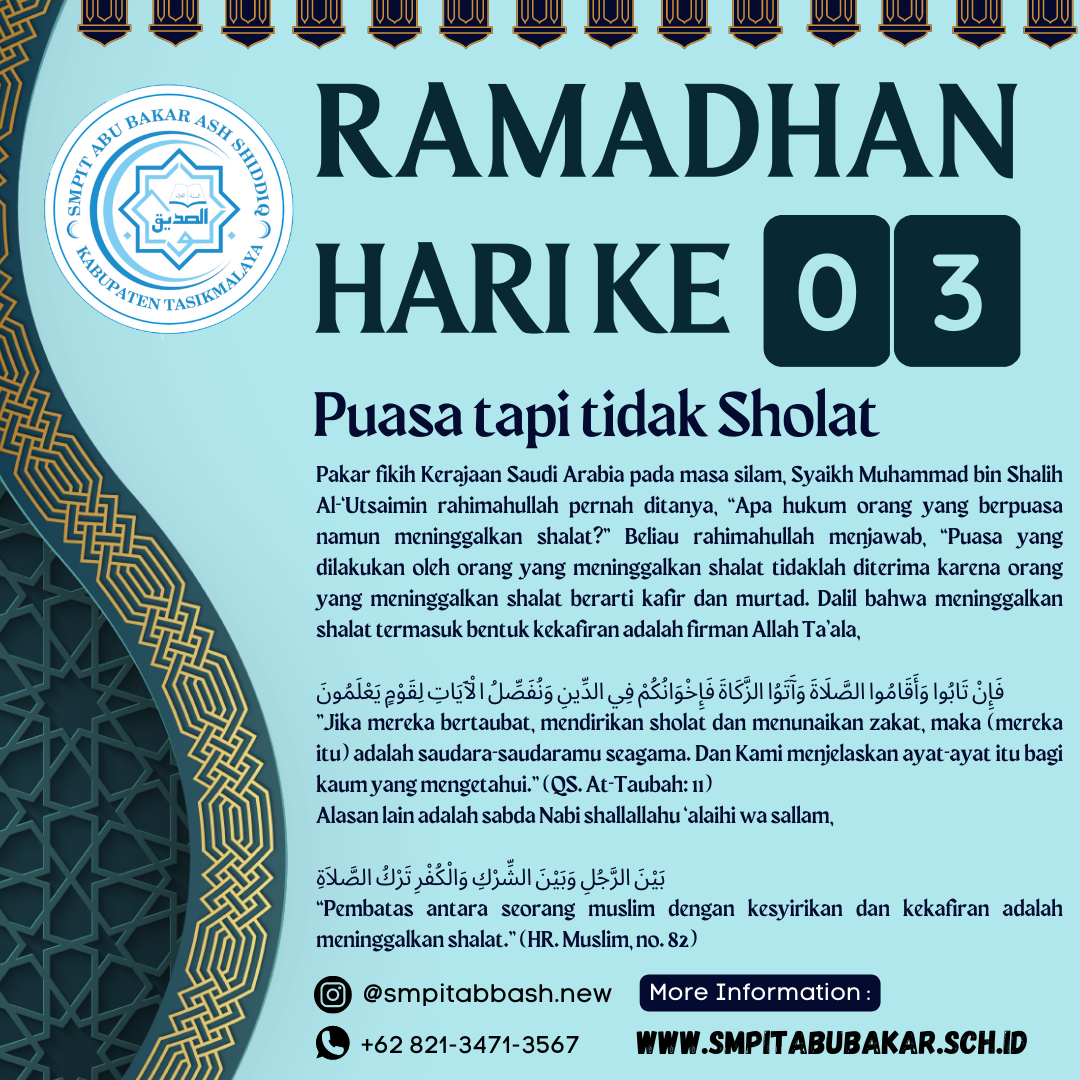 PUASA TAPI TIDAK SHOLAT